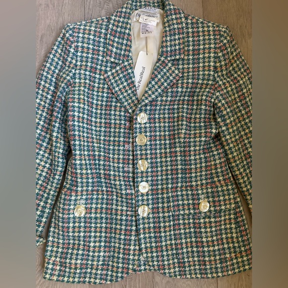 Yves Saint Laurent Tweed Pattern Blazer, Size 10 - Picture 10 of 14